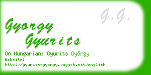 gyorgy gyurits business card